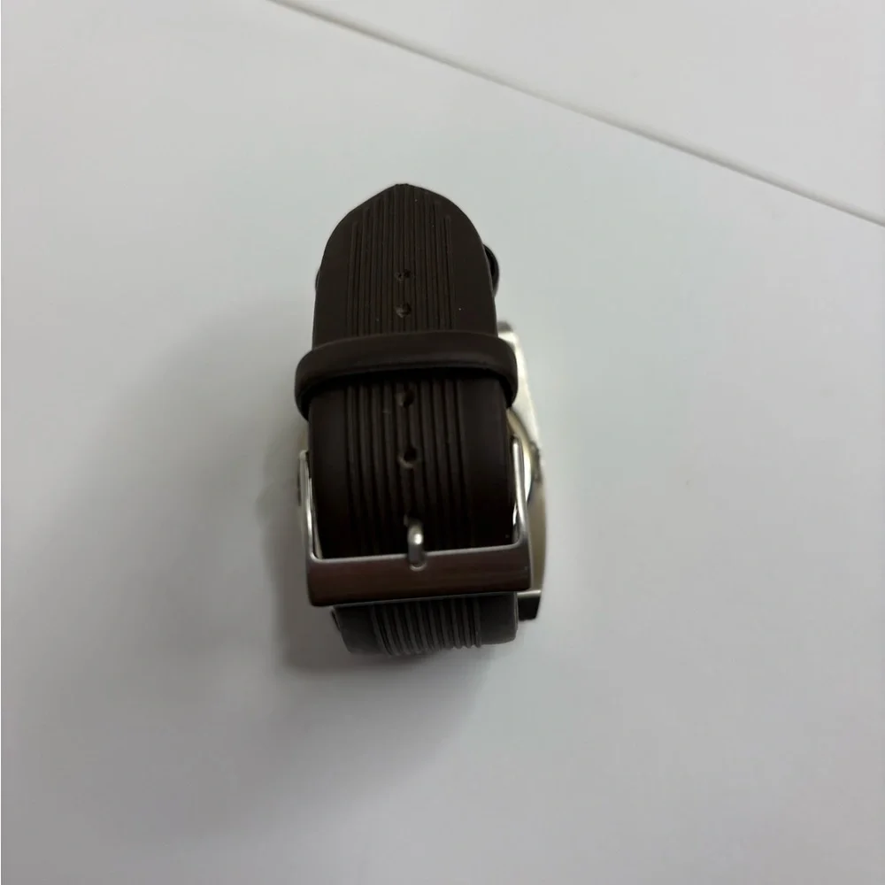 Guess Steel Men’s Multifunction Watch Brown Dial Rubber Strap